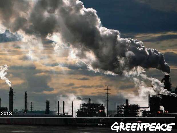 Relatório aponta grandes ameaças ao clima que devem ser evitadas, segundo o Greenpeace  Foto: Greenpeace / Reprodução