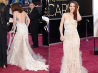 Kristen Stewart chegou ao Oscar de muletas e recebeu ajuda Foto: 