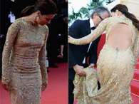 No Festival de Cannes, que acontece na França, a atriz deu alguns exemplos de suas curvas e sinuosidades na silhueta. Foto: 