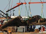 O avião, descoberto em 2008 por mergulhadores, foi derrubado durante a Batalha da Inglaterra diante da costa de Kent Foto: AP