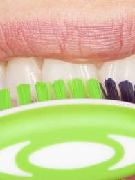 2- Escovar os dentes com muita força A escovação deve ser feita sem o emprego de força. O que importa é a técnica correta e o uso de uma escova de boa qualidade. Segundo o especialista, uma boa técnica é apoiar a escova sobre a superfície dos dentes em um ângulo de 45 graus, com metade das cerdas na superfície dental e a outra metade recobrindo a gengiva. Sem pressionar a cabeça da escova de forma exagerada, os movimentos devem ser vibratórios e circulares, durante aproximadamente cinco segundos em cada uma das superfícies dos dentes. Foto: Shutterstock