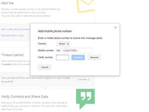 Google avisa por SMS e e-mail um mês antes de a conta ser considerada inativa Foto: Reprodução