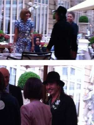 Galliano e Wintour em suposto jantar em Paris Foto: Twitter
