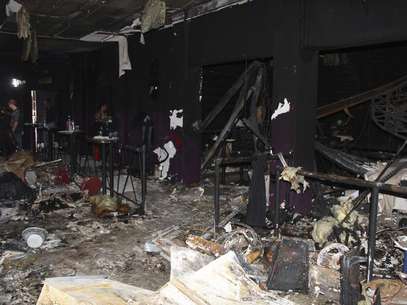 Imagem mostra o interior da boate Kiss após o incêndio que deixou 238 mortos Foto: Policia Civil / Reuters