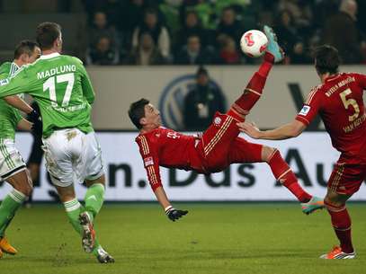 Mandzukic fez golaço de bicicleta na vitória do Bayern de Munique Foto: AP