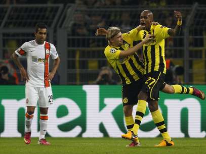 Dortmund fez 3 a 0 no Shakhtar; zagueiro brasileiro Felipe Santana abriu o placar para os alemães Foto: Reuters