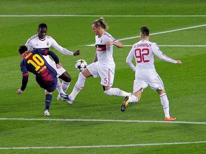 Messi bateu colocado e abriu o placar aos 5min Foto: AFP