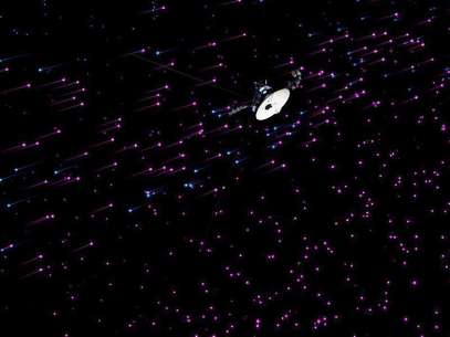 Ilustração mostra a sonda Voyager 1, da Nasa, explorando uma nova região no Sistema Solar chamada "rodovia magnética" Foto: NASA / Reuters