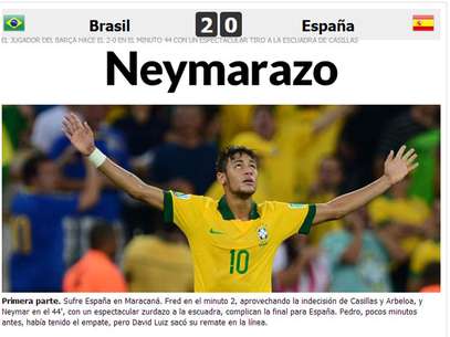 Marca resumiu a partida em Neymarazo e Maracantazo Foto: Marca / Reprodução