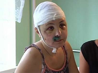 Iryna Krashkova, vítima de estupro na Ucrânia: policiais acusados de envolvimento e revolta na vila de Vradiyevka Foto: 1+1 via Reuters TV / Reuters