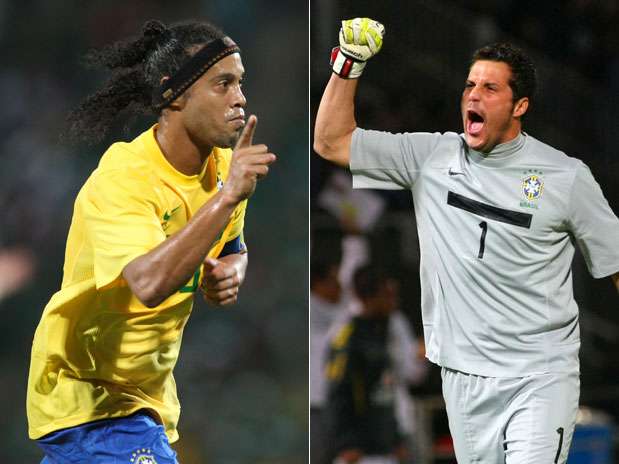 Ronaldinho e Júlio César foram convocados à Seleção Brasileira Foto: Mowa Press / Getty Images