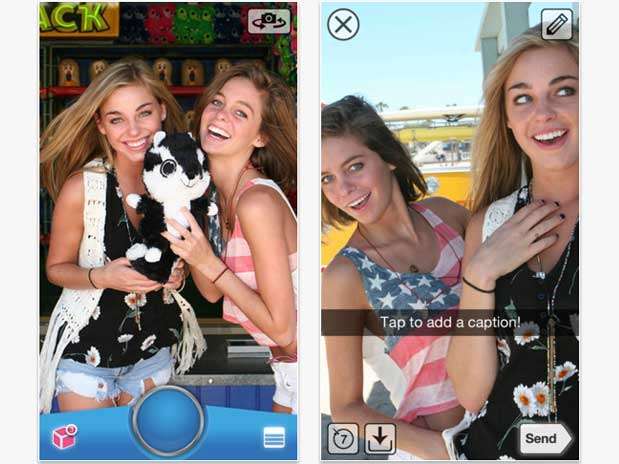 Aplicativo permite o envio de imagens que são deletadas do celular do destinatário em alguns segundos Foto:  / Reprodução