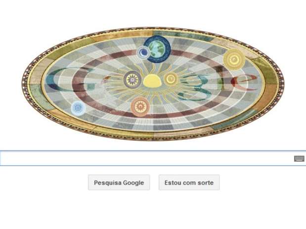 Nicolau Copérnico, astrônomo, é o homenageado pelo doodle do Google nos 540 anos de seu aniversário Foto: Google.com.br / Reprodução