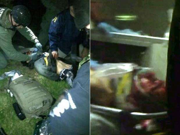 Imagens mostram suspeito sendo capturado e no hospital; veja fotos Foto: Reprodução/Twitter CNN / AP