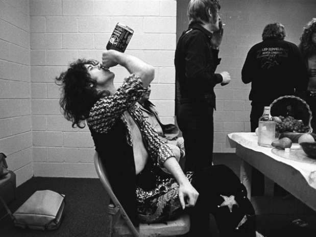 Jimmy Page no backstage de um dos shows do Led Zeppelin Foto: Neal Preston
