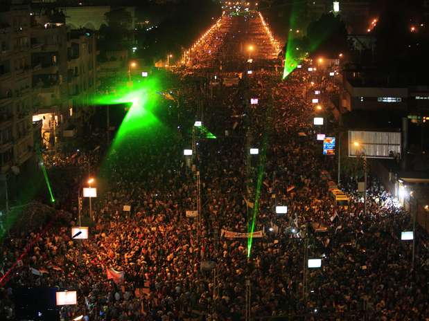 Praça Tahrir: em pouco mais de dois anos, palco central da queda de Mubarak e da contestação de Mursi Foto: AP