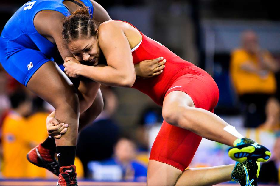 A brasileira Aline Silva perdeu sua luta para Adeline Gray nas quartas de final dos Jogos Pan-Americanos de Toronto em 2015 Foto: Eduardo Palacio / Terra