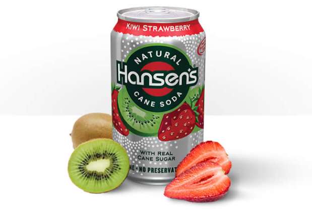 Hansen's Kiwi Strawberry: fabricada nos Estados Unidos, a bebida tem sabor tropical e combina morango com kiwi Foto: Divulgação