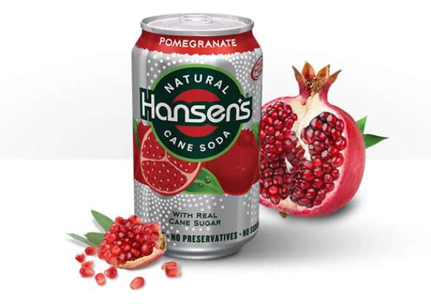 Hansen's Pomegranate: mais uma das combinações exóticas de refrigerante com fruta, essa bebida tem sabor de romã Foto: Divulgação