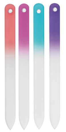 Lixa de Vidro: as novas lixas Ricca modelam e corrigem possíveis imperfeições em todos os tipos de unhas. Apresenta granulação fina para modelar bem a unha. O produto está disponível em quatro tons degradê (laranja, rosa, azul e roxo) Foto: Divulgação