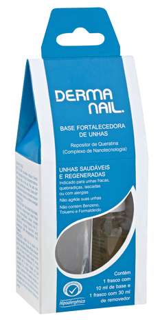 Base fortalecedora LQF: parte da linha de esmaltes Derma Nail/LQF, esta base fortalecedora possui Nonychosine V, complexo de átomos capaz de identificar as partes das unhas que estão danificadas e agir seletivamente, proporcionando uma recuperação homogênea. O produto é o primeiro do gênero no Brasil Foto: Divulgação