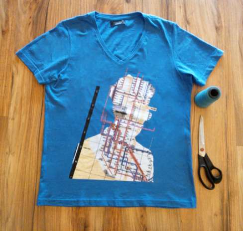 Para fazer a sacola, você vai precisar de uma camiseta estampada, uma tesoura, linha de costura da cor da peça de roupa e máquina de costura. Se preferir, pode costurar à mão Foto: Divulgação