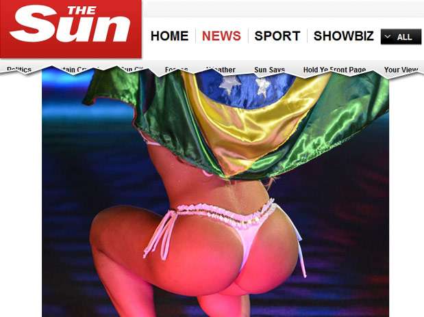 O concurso que elegeu o bumbum mais bonito do Brasil foi parar nos jornais internacionais Foto: Reprodução O concurso que elegeu o bumbum mais bonito do Brasil foi parar nos jornais internacionais Foto: Reprodução