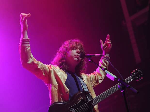 O cantor norte-americano Ben Kweller durante performance em Nova York Foto: Getty Images