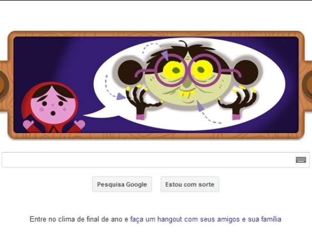 Contos de Grimm, com versão de Chapeuzinho Vermelho, ganham homenagem do Google em doodle Foto: Google.com / Reprodução Contos de Grimm, com versão de Chapeuzinho Vermelho, ganham homenagem do Google em doodle Foto: Google.com / Reprodução