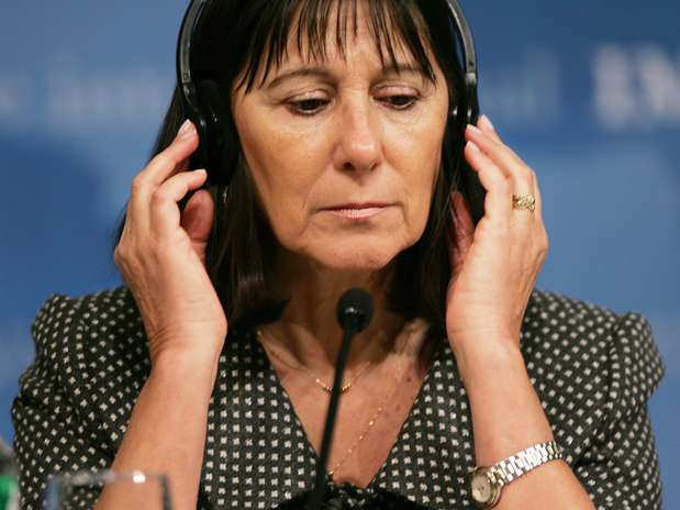 Felisa Miceli durante conferência do Banco Mundial em Washington em 2007, quando era ministra no governo de Néstor Kirchner Foto: AFP
