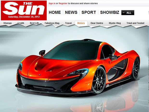 P1 é destaque da Mclaren em 2013 Foto: Reprodução P1 é destaque da Mclaren em 2013 Foto: Reprodução