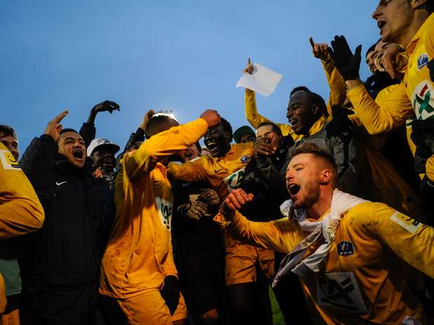 Jogadores do Epinal vibram com vaga surpreendente diante do Lyon Foto: AFP Jogadores do Epinal vibram com vaga surpreendente diante do Lyon Foto: AFP