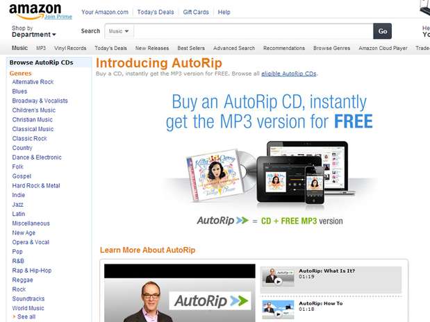 Serviço de músicas digitais disponibiliza 50 mil álbuns entre os mais vendidos desde 1998 Foto: Reprodução