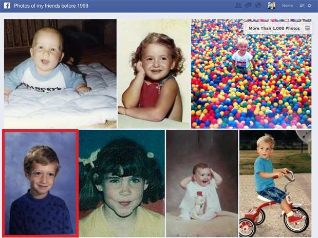 Foto de Mark Zuckerberg criança (no destaque) aparece em imagem de divulgação do Facebook Foto: Divulgação