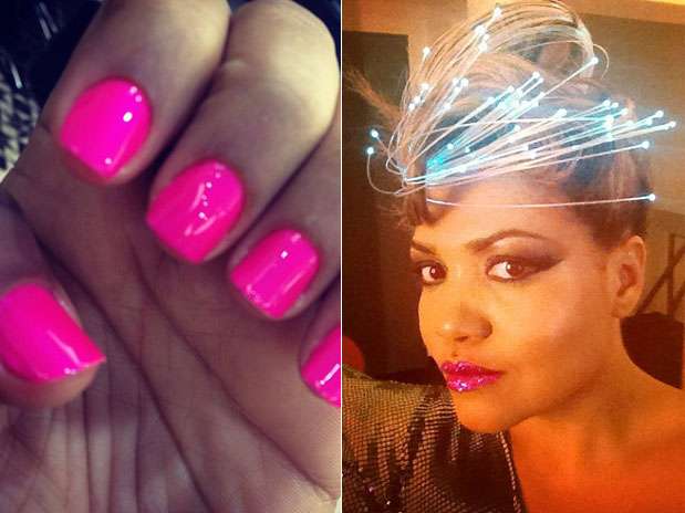 \"Da cor da minha alma hoje\", postou Gaby Amarantos ao compartilhar foto com esmalte pink Foto: Instagram / Divulgação