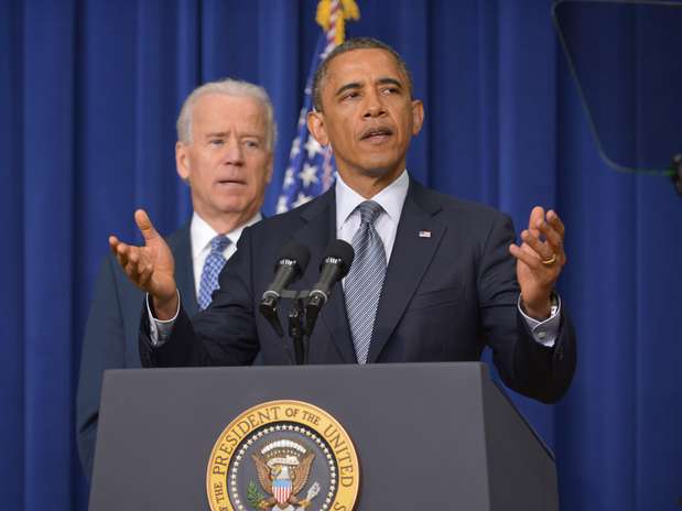 Em entrevista coletiva, o presidente Barack Obama anunciou um plano para o controle de armas nos EUA Foto: AFP