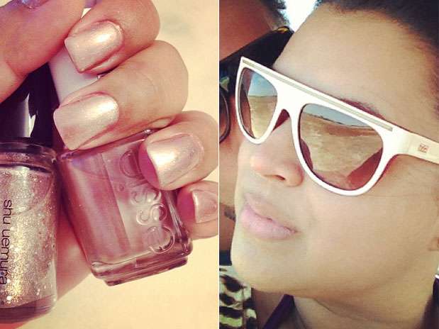 Preta Gil investiu em uma combinação de esmaltes para as mães. \"Quandto mais purpurina, melhor\", escreveu a cantora Foto: Instagram / Divulgação