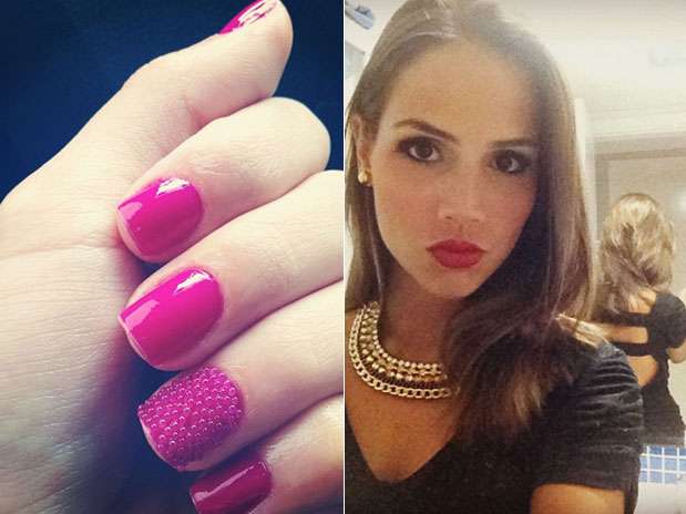 Pérola Faria apostou na tendência de unhas caviar Foto: Instagram / Divulgação