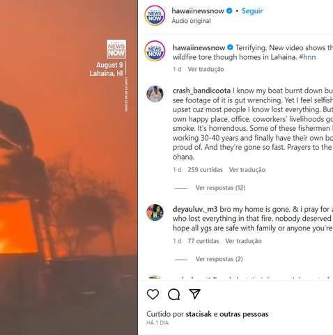 Condado de ilha devastada no Havaí processa empresa pelo incêndio