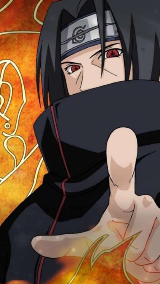 wallpaper do personagem sasuke uchiha do anime naruto em um