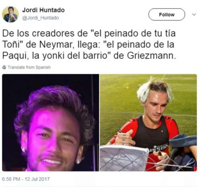 Griezmann assusta com novo visual e torcedores fazem comparações Foto: Reprodução / LANCE!