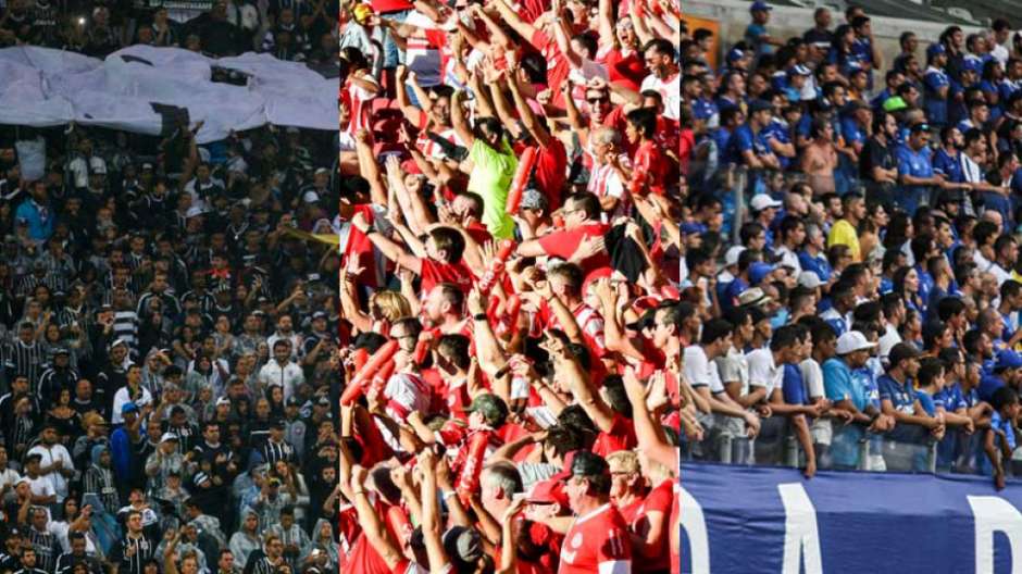 Com quase 30 mil pagantes em Itaquera, o Corinthians teve o melhor público do primeiro fim de semana de futebol no Brasileirão, seguido dos jogos de Internacional e Cruzeiro. A média de público dos oito jogos de sábado e domingo foi de 14.062 pagantes... Confira! Foto: Miguel SCHINCARIOL, Dudu Contursi/Raw Image e Rodney Costa/Eleven / LANCE!